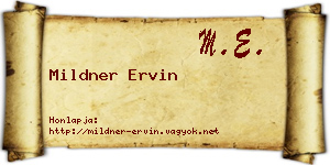 Mildner Ervin névjegykártya